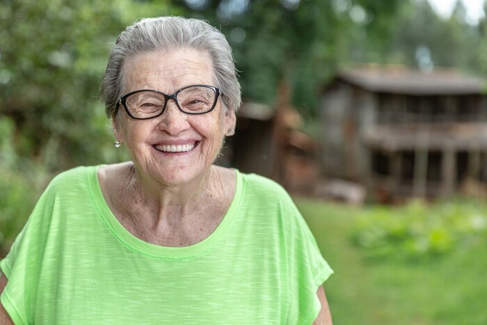 Happy brazilian elderly farmer.